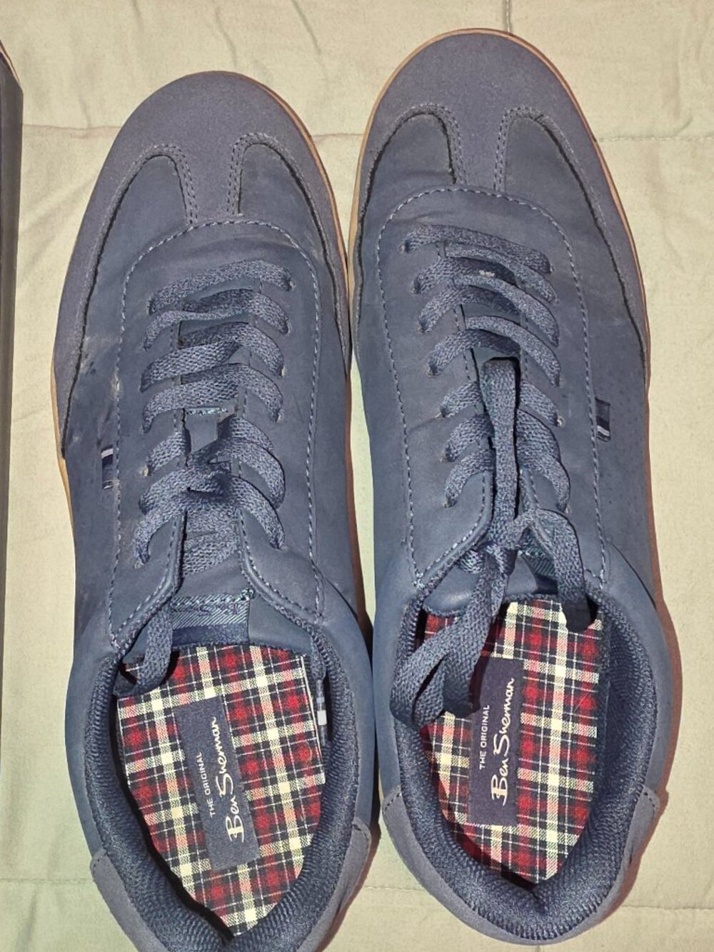 Ben Sherman Glasgow Navy Faux Nubuck Low Top Sneakers Men’s Size 12 Gum Sole